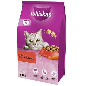 WHISKAS Adult 6x1,4 kg  sucha karma pełnoporcjowa dla dorosłych kotów z pyszną wołowiną