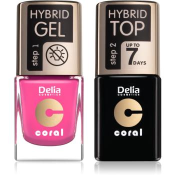 Delia Cosmetics Coral Nail Enamel Hybrid Gel zestaw odstín 22 dla kobiet dla kobiet odstín 22