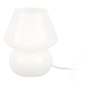 Biała szklana lampa stołowa Leitmotiv Glass, wys. 18 cm