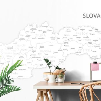 Samoprzylepna tapeta mapa Slovenska v čiernobielom