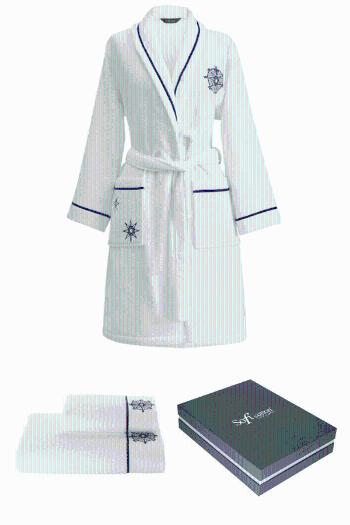 Szlafrok MARINE LADY + ręczniki + pudełko Biały XL