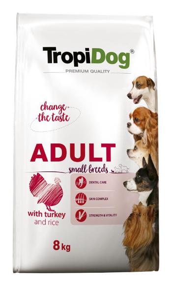 TROPIDOG Premium Adult S Turkey&amp;Rice 8kg sucha karma dla psów małych ras Indyk i ryż