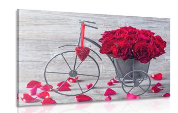 Obraz rower pełen róż - 90x60