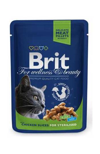 BRIT Premium Adult sterilised kurczak dla kastrowanych kotów saszetka 24 x 100 g