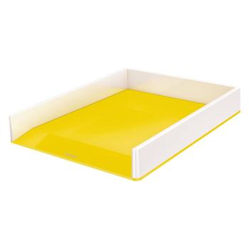 Biało-żółta półka na dokumenty Leitz WOW