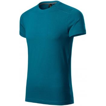 Koszulka męska zdobiona, petrol blue, M