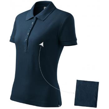 Damska prosta koszulka polo, ciemny niebieski, XL