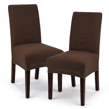 4Home Multielastyczny pokrowiec na  krzesło Comfort, brązowy, 40 - 50 cm, zestaw 2 szt.