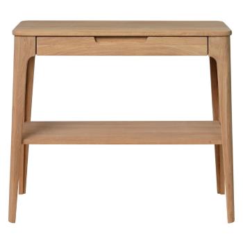 Konsola z drewna białego dębu Unique Furniture Amalfi, 90x37 cm