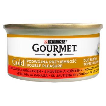 GOURMET Gold Mix z wołowiną i kurczakiem dla kota 24x85g