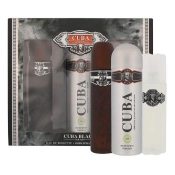 Cuba Black zestaw Edt 100ml + 100ml Woda po goleniu + 200ml deodorant dla mężczyzn Uszkodzone pudełko
