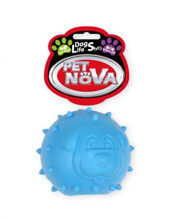 PET NOVA Piłka na przysmaki dla psa aromat miętowy 6,5 cm niebieska