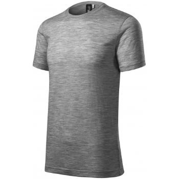 T-shirt męski wykonany z wełny Merino, ciemnoszary marmur, 2XL