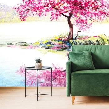 Samoprzylepna tapeta orientalna różowa wiśnia - 150x100