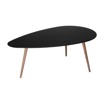 Czarny stolik z nogami z drewna bukowego Furnhouse Fly, 116x66 cm