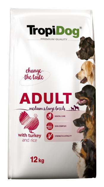 TROPIDOG Premium Adult M&amp;L Turkey&amp;Rice 12kg sucha karma dla psów średnich i dużych ras Indyk i ryż