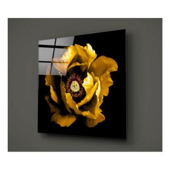 Czarno-żółty szklany obraz Insigne Calipsa Amarillo, 30x30 cm