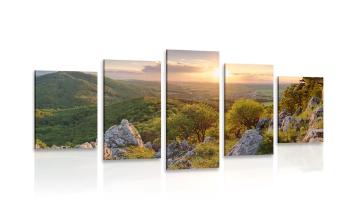 5-częściowy obraz przyroda skąpana w słońcu - 100x50