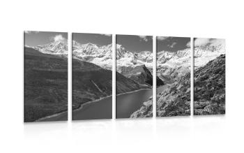 5-częściowy obraz Park Narodowy Patagonia w Argentynie w wersji czarno-białej - 200x100