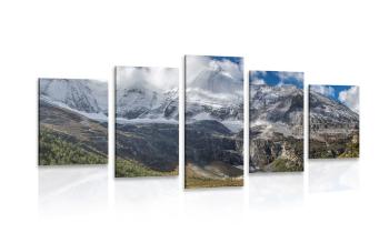 5-częściowy obraz majestatyczny krajobraz górski - 100x50