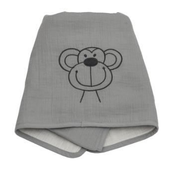Be's Collection Musselin blanket monkey grey 70 x 100 cm