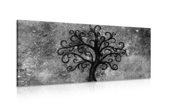 Obraz czarno-białe drzewo życia