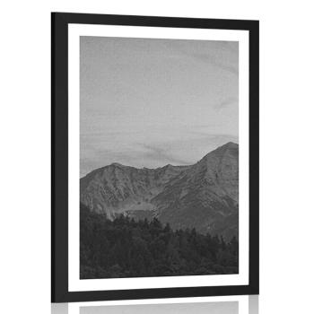 Plakat z passe-partout góry w czerni i bieli - 60x90 white