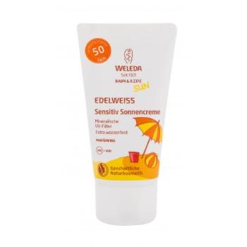 Weleda Baby & Kids Sun Edelweiss Sunscreen Sensitive SPF50 50 ml preparat do opalania ciała dla dzieci Uszkodzone pudełko