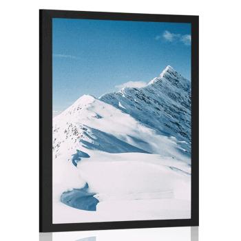 Plakat ośnieżone góry - 30x45 black