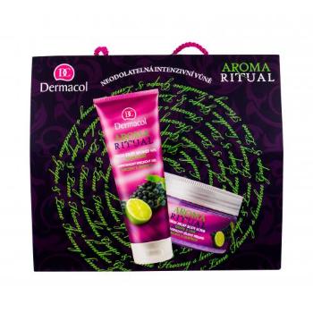 Dermacol Aroma Ritual Grape & Lime zestaw Żel pod prysznic 250 ml + Peeling do ciała 200 ml dla kobiet Uszkodzone pudełko