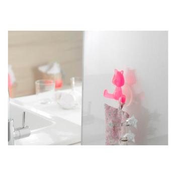 Różowy uchwyt z przyssawkami w kształcie kota Compactor