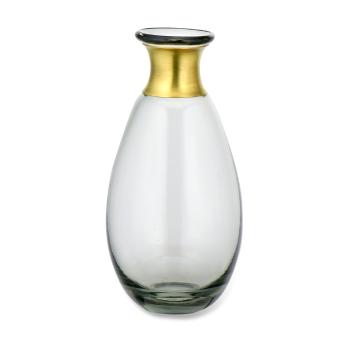 Szary szklany wazon Nkuku Miza, wys. 14 cm