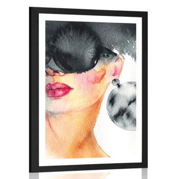 Plakat z passe-partout ikona kobiety - 30x45 black
