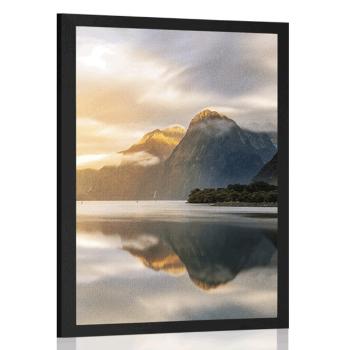 Plakat fascynujący wschód słońca w górach - 60x90 silver