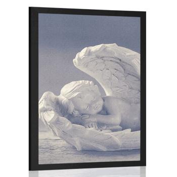 Plakat śpiący anioł - 60x90 black