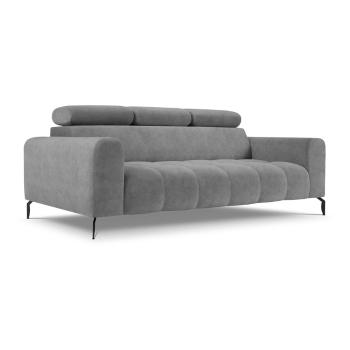 Szara sofa z funkcją relaks z aksamitną powierzchnią Milo Casa Nico