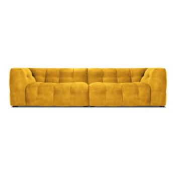 Żółta aksamitna sofa Windsor & Co Sofas Vesta, 280 cm