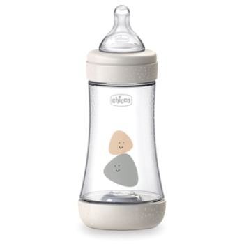 chicco Baby Bottle Perfect Silicone, Medium Flow 240ml, Neutral, 2M+