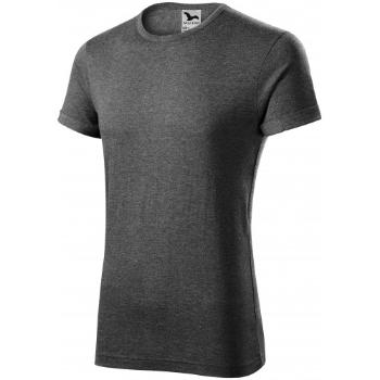 T-shirt męski z podwiniętymi rękawami, czarny marmur, M