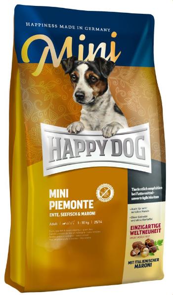 HAPPY DOG Mini Piemonte - kaczka, kasztany 4 kg