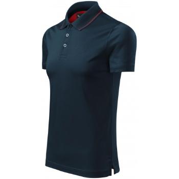 Męska elegancka merceryzowana koszulka polo, ciemny niebieski, XL