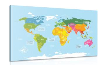 Obraz wyjątkowa mapa świata - 120x80
