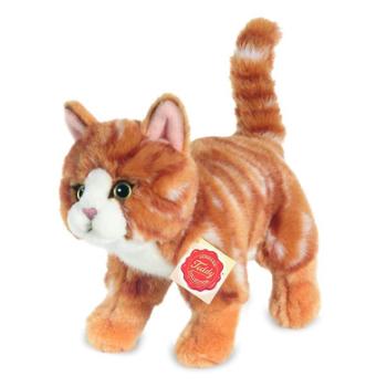 Teddy HERMANN® kot stojący czerwony w paski, 20 cm