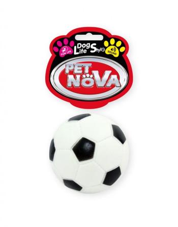 PET NOVA Piłka futbolowa 7 cm gumowa piszczałka dla psa