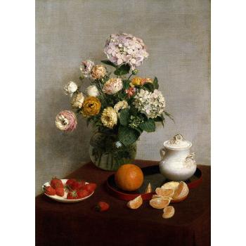 Reprodukcja obrazu Henri Fantina-Latoura – Flowers and Fruit, 45x60 cm