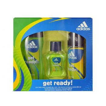 Adidas Get Ready! For Him zestaw Edt 50 ml + Żel pod prysznic 250 ml + Dezodorant 150 ml dla mężczyzn Uszkodzone pudełko