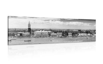 Obraz widok Wenecji w wersji czarno-białej - 120x40