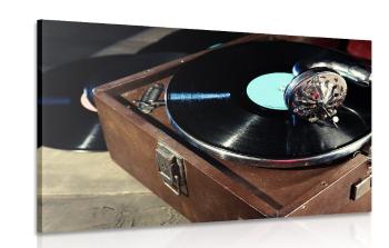 Obraz gramofon z płytą winylową - 120x80