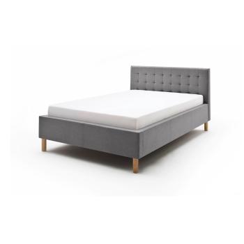 Szare łóżko dwuosobowe Meise Möbel Malin, 140x200 cm