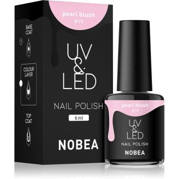 NOBEA UV & LED Nail Polish zelowy lakier do paznokcji z UV / przy użyciu lampy LED błyszczący odcień Pearl blush #19 6 ml